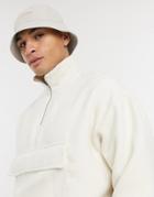 Asos Design Oversized Funnel Neck Fleece In Beige-neutral