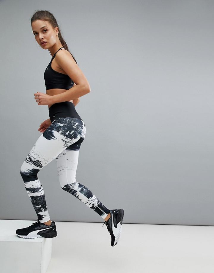 Puma Everyday Train Element Tight In Black And White - Black