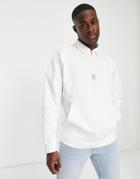 Topman Signature Polo Style Sweatshirt In White