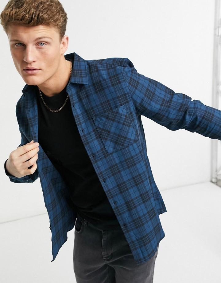 New Look Check Shirt In Blue-blues