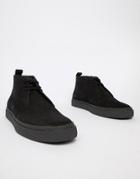 Fred Perry Hawley Mid Suede Boots In Black - Black