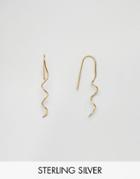 Asos Gold Plated Sterling Silver Twist Through Earrings - Gold