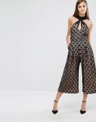 The 8th Sign Lace Jumpsuit With High Neck - Gold