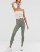 Asos Design Leggings In Marl-green