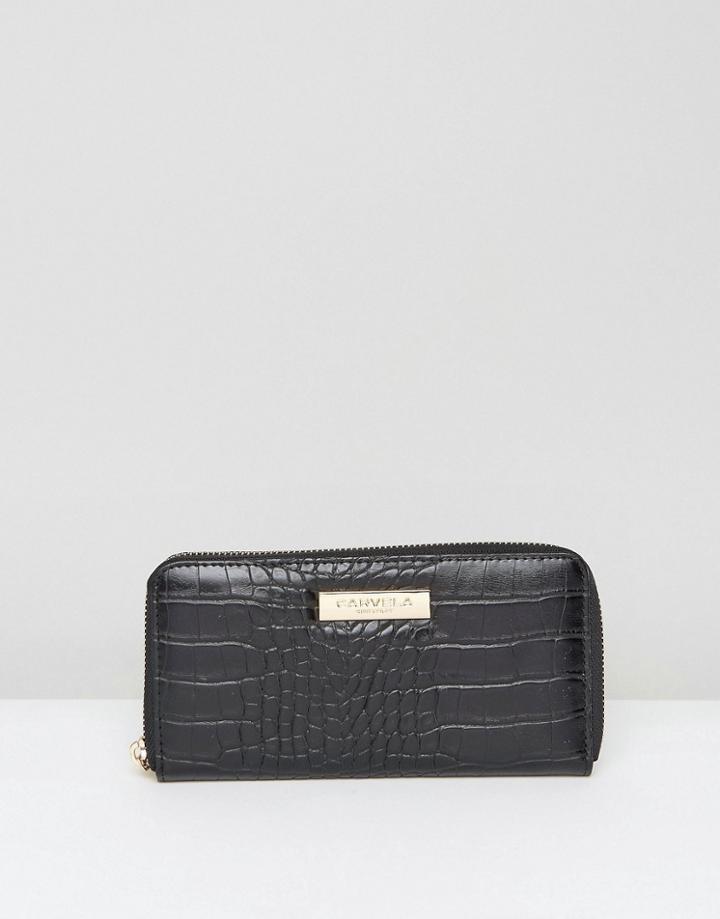 Carvela Mock Croc Zip Purse - Black