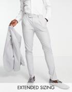 Noak Camden Skinny Suit Pants In Light Gray With Two-way Stretch