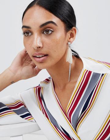 Loverocks London Delicate Petal Asymmetric Earrings - Silver