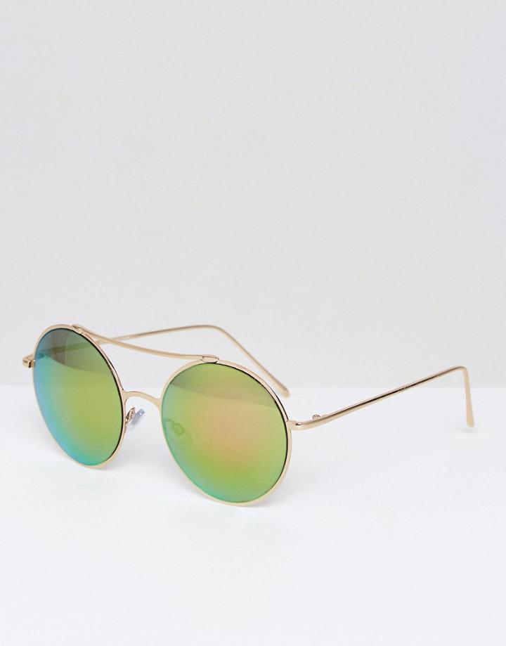 Prettylittlething Round Purple Lense Sunglasses - Purple