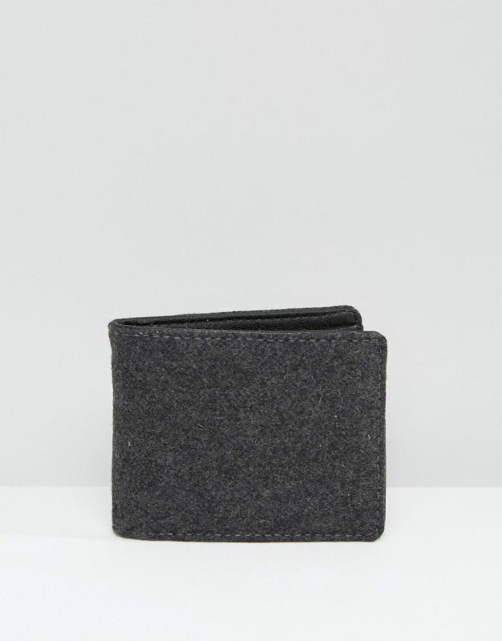 Racing Green Gray Melton Bifold Wallet - Gray