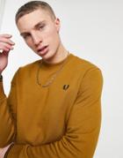 Fred Perry Crew Neck Sweatshirt In Tan-brown