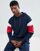 Jack & Jones Core Hoodie With Arm Panel Stripe - Navy