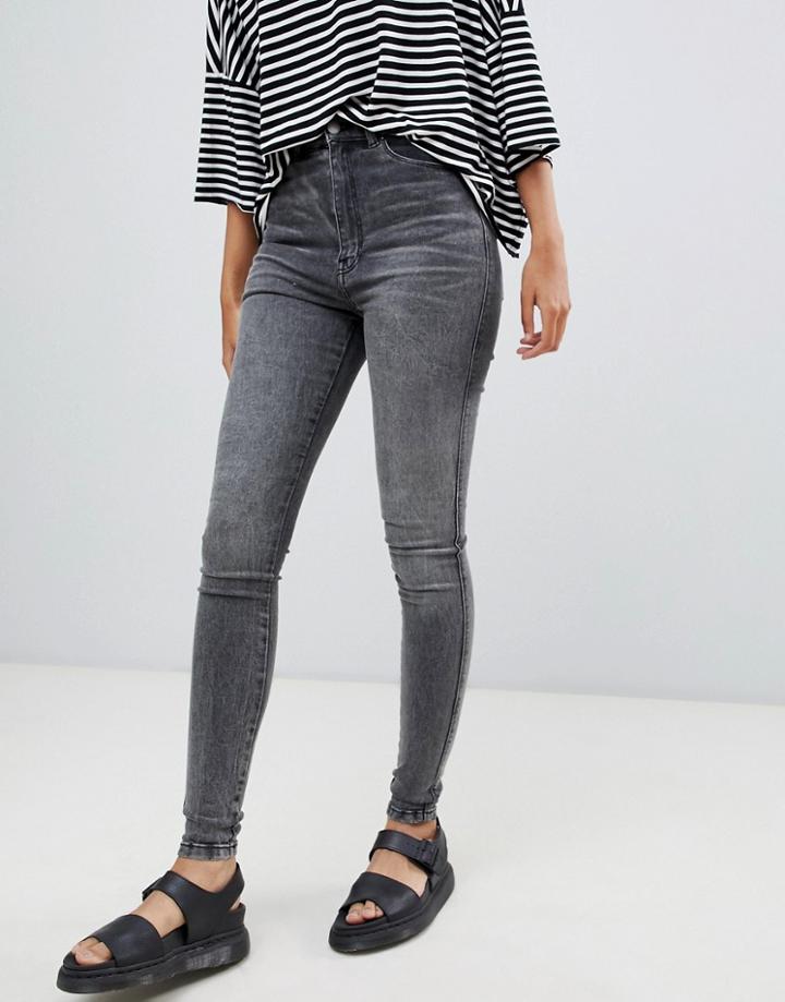 Dr Denim Moxy Sky High Skinny Jean - Gray