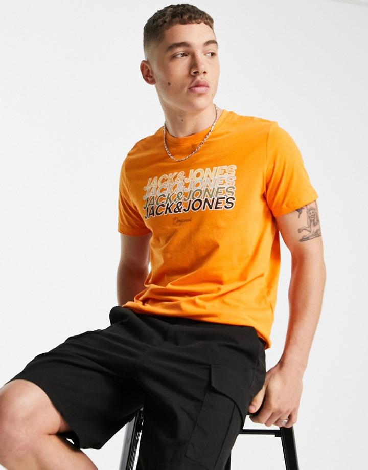 Jack & Jones Logo T-shirt In Orange