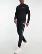 Armani Ea7 Taped Logo Sweatpants In Black