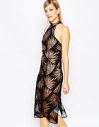Finders Keepers Heirloom Dress In Black Palm - Black