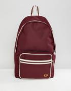Fred Perry Twin Tipped Backpack In Burgundy - Red