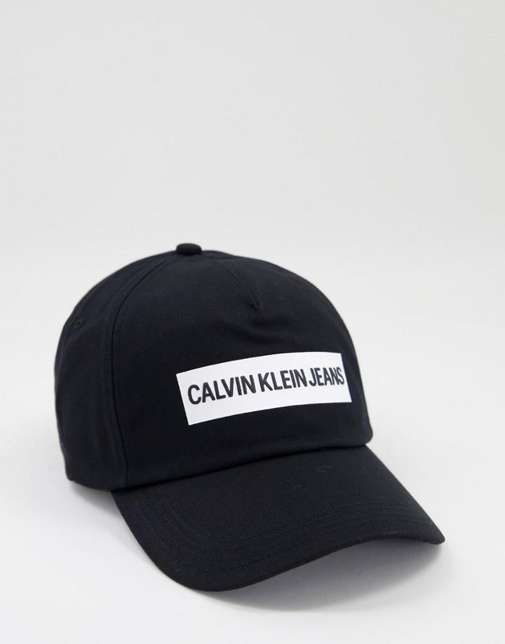 Calvin Klein Jeans Cap With Institutional Logo In Black