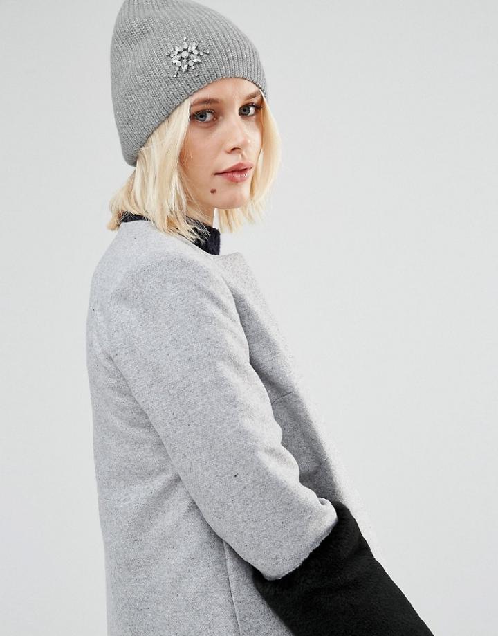 Alice Hannah Snowflake Beanie - White