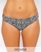 Asos Fuller Bust Exclusive Marilyn Zebra Geo-tribal Print Bikini Bottom - Zebra Geo-tribal Print