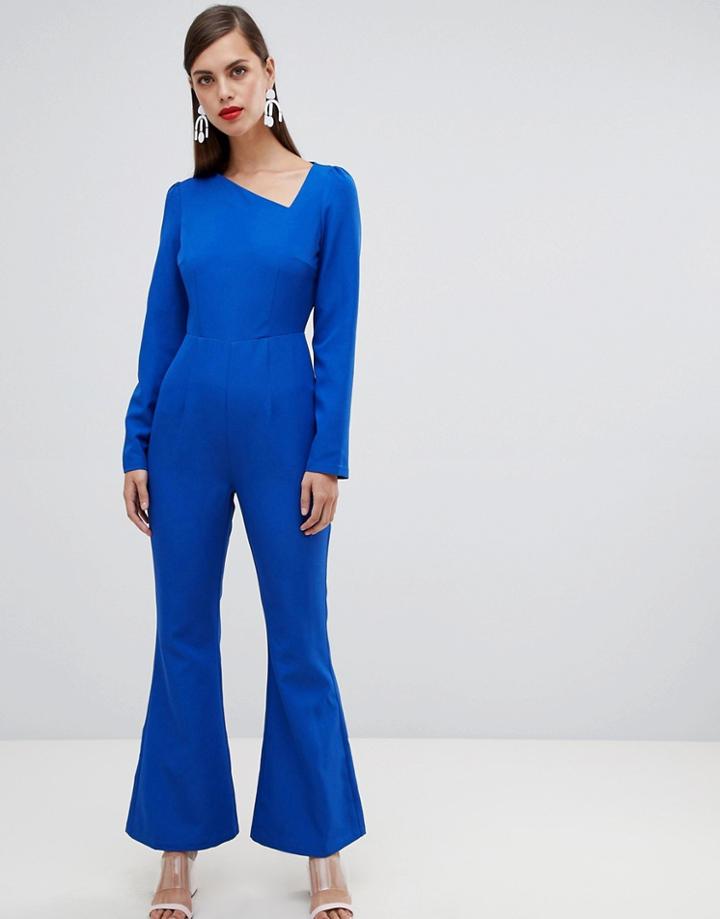 Unique 21 Assymetric Long Sleeve Jumpsuit - Blue