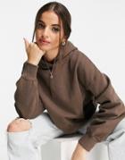 Pull & Bear Sweat With Hood In Brown