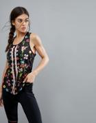 Ted Baker Fit To A T Tank Top In Hampton Court Print - Black