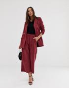 Prettylittlething Two-piece Culottes In Raspberry Cord - Red
