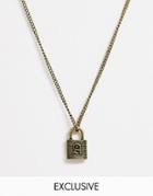 Reclaimed Vintage Inspired Initial 'a' Padlock Pendant Exclusive To Asos-gold