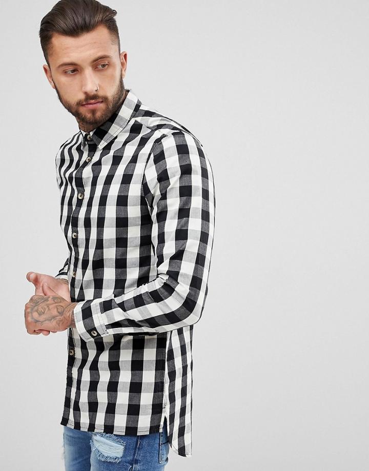 Yourturn Shirt In Black Check - Red