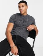 Hollister Stripe T-shirt In Black