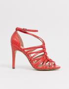 New Look Woven Strapping Detail Sandal In Orange