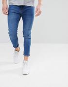 Pull & Bear Carrot Fit Jeans In Mid Wash - Blue