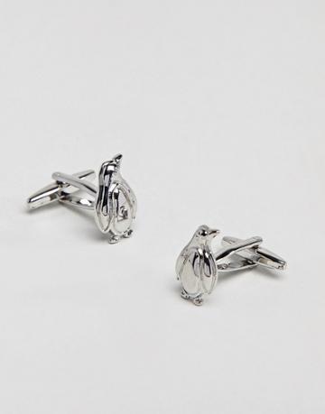 Moss London Penguin Cufflinks - Silver