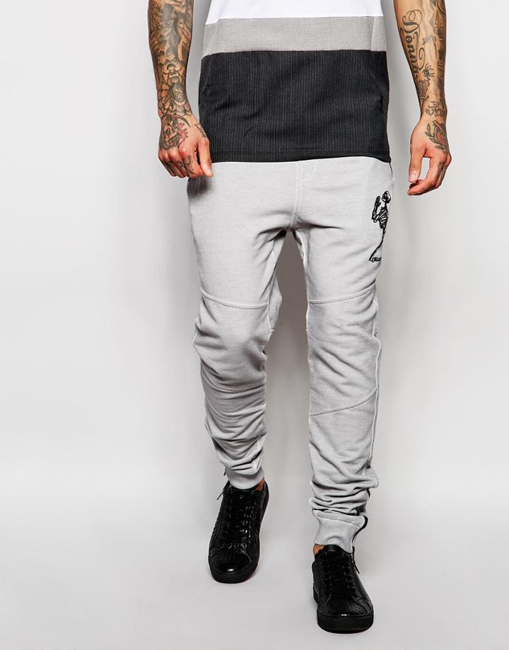 Religion Oil Wash Tracksuit Joggers - Light Grey Rock