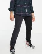 Topman Spliced Straight Jeans In Black