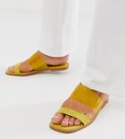 Asos Design Wide Fit Flirt Clear Slides-yellow