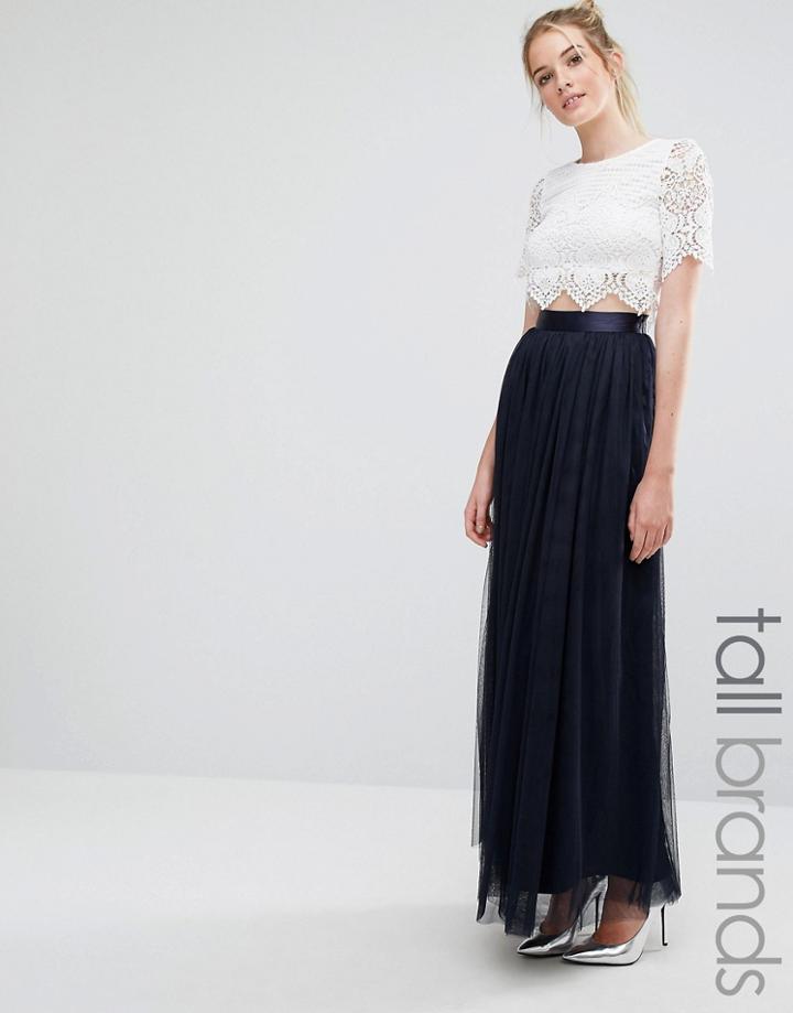 True Decadence Tall All Over Tulle Full Maxi Skirt - Cream