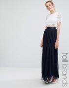 True Decadence Tall All Over Tulle Full Maxi Skirt - Cream
