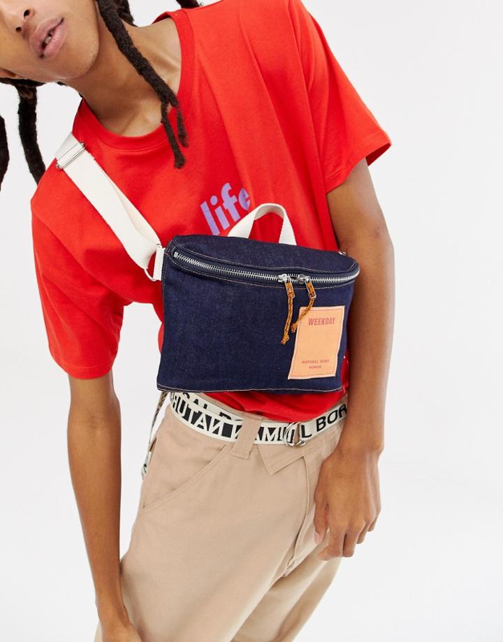 Weekday Limited Edition Wisconsin Crossbody Bag In Denim - Blue
