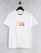 Calvin Klein Jeans Multi Palm Print Logo T-shirt In White