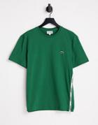 Lacoste T-shirt With Side Taping In White-green