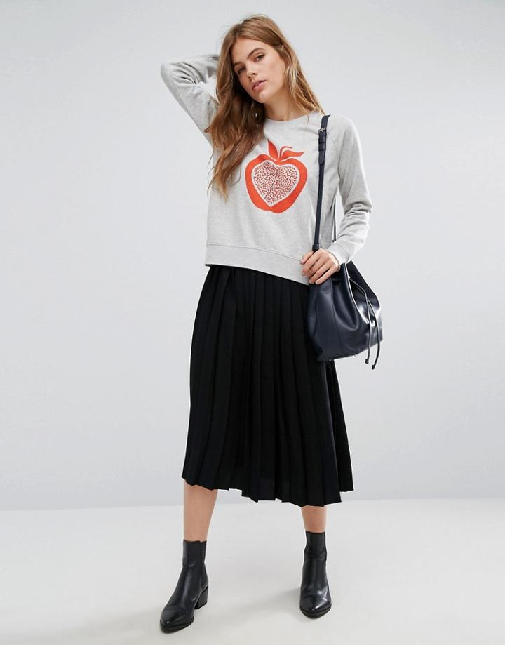 Ymc Pleated Midi Skirt - Black