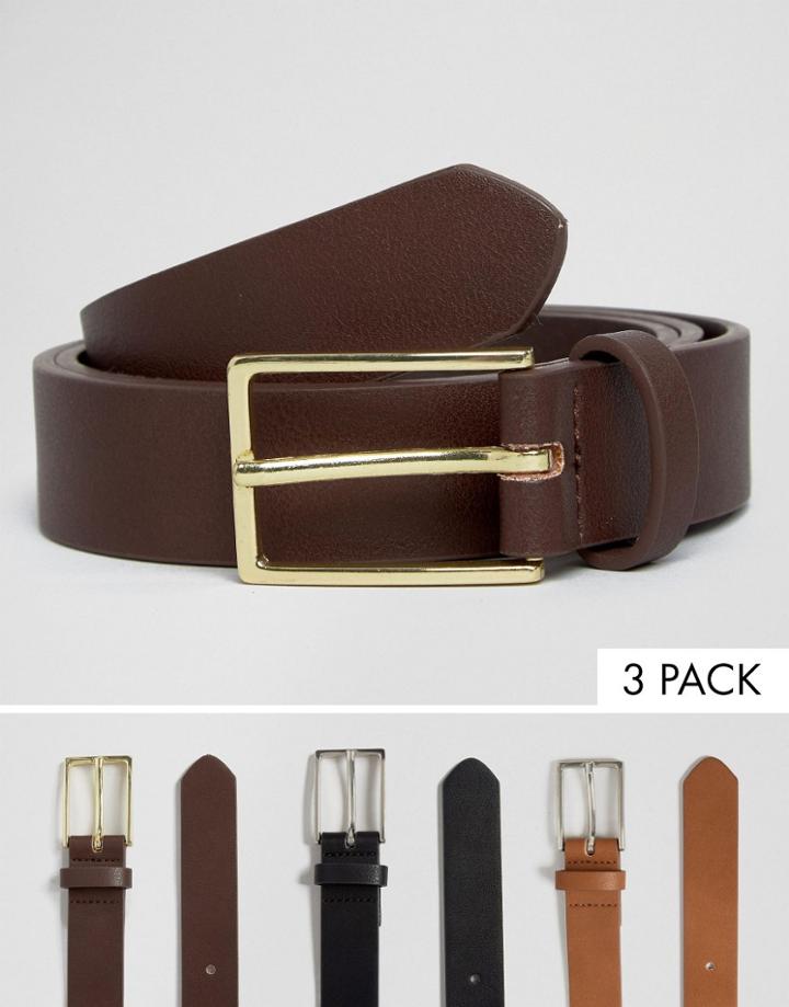 Asos Smart Belt 3 Pack - Multi
