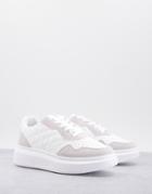 Qupid Chunky Sneakers With Quilting In White