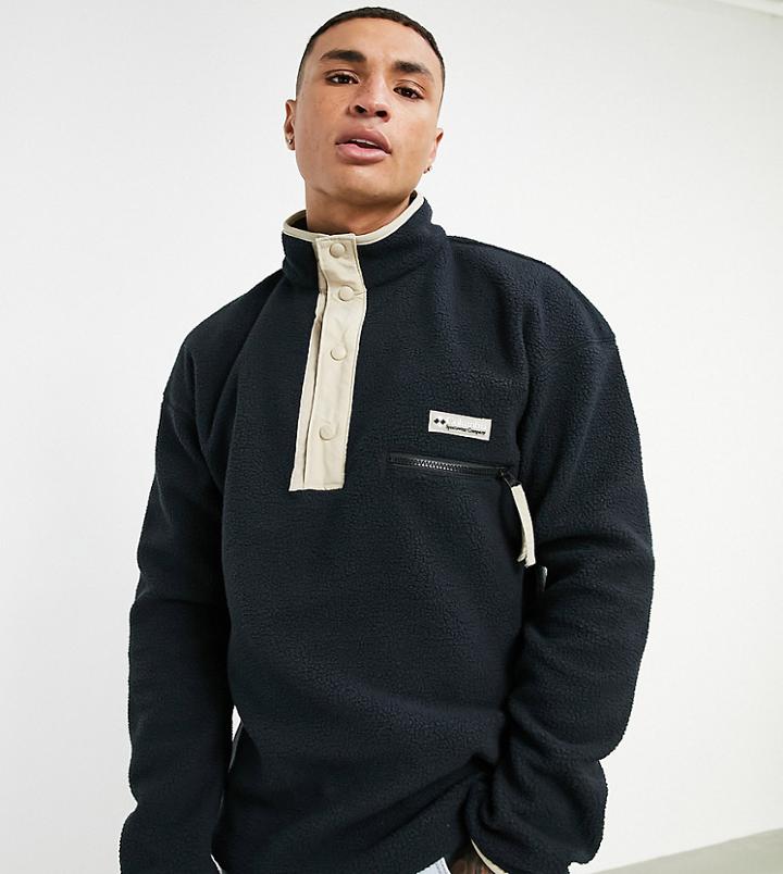 Columbia Helvetia Half Snap Neck Fleece In Black Exclusive At Asos
