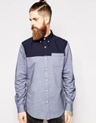 Farah Vintage Shirt With Contrast Panel - Navy
