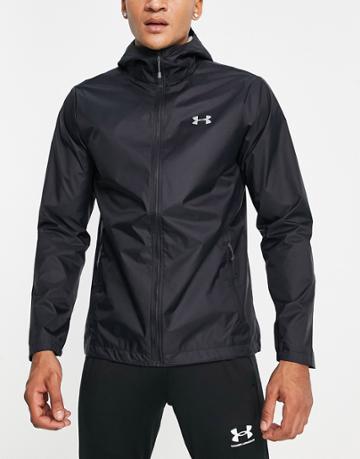 Under Armour Forefront Rain Jacket In Black