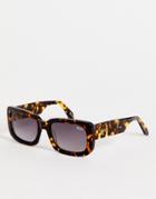 Quay Yada Yada Square Sunglasses In Tort-brown