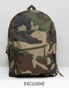 Reclaimed Vintage Camo Backpack In Green - Green