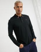 Hugo Donol204 Long Sleeve Tipped Polo In Black